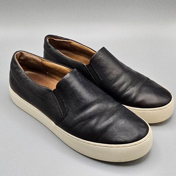 Frye Womens Black Leather Lena Slip On Shoes Size 8 - Picture 1 of 13